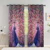 2 Pieces Peacock and Orchid Curtains for Bedroom Living Room Floor-to-ceiling Window Kitchen Blinds Cortinas Grommet Top Drapes