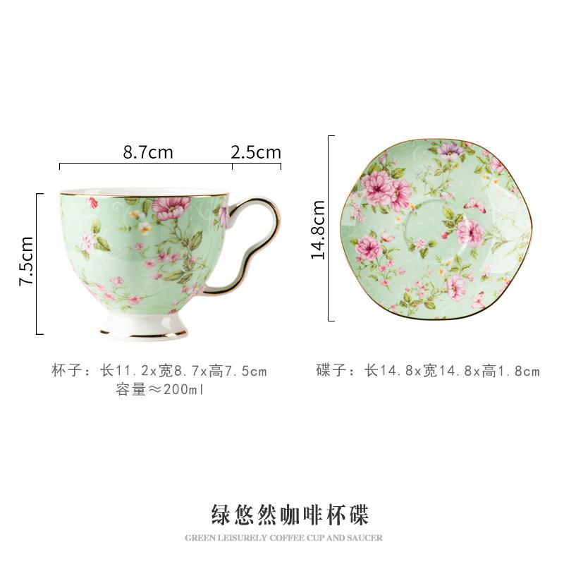 English Coffee Cup and Saucer Set, Household Exquisite Afternoon Tea Set, Flower Tea Cup, Bone China Ceramic Mug.