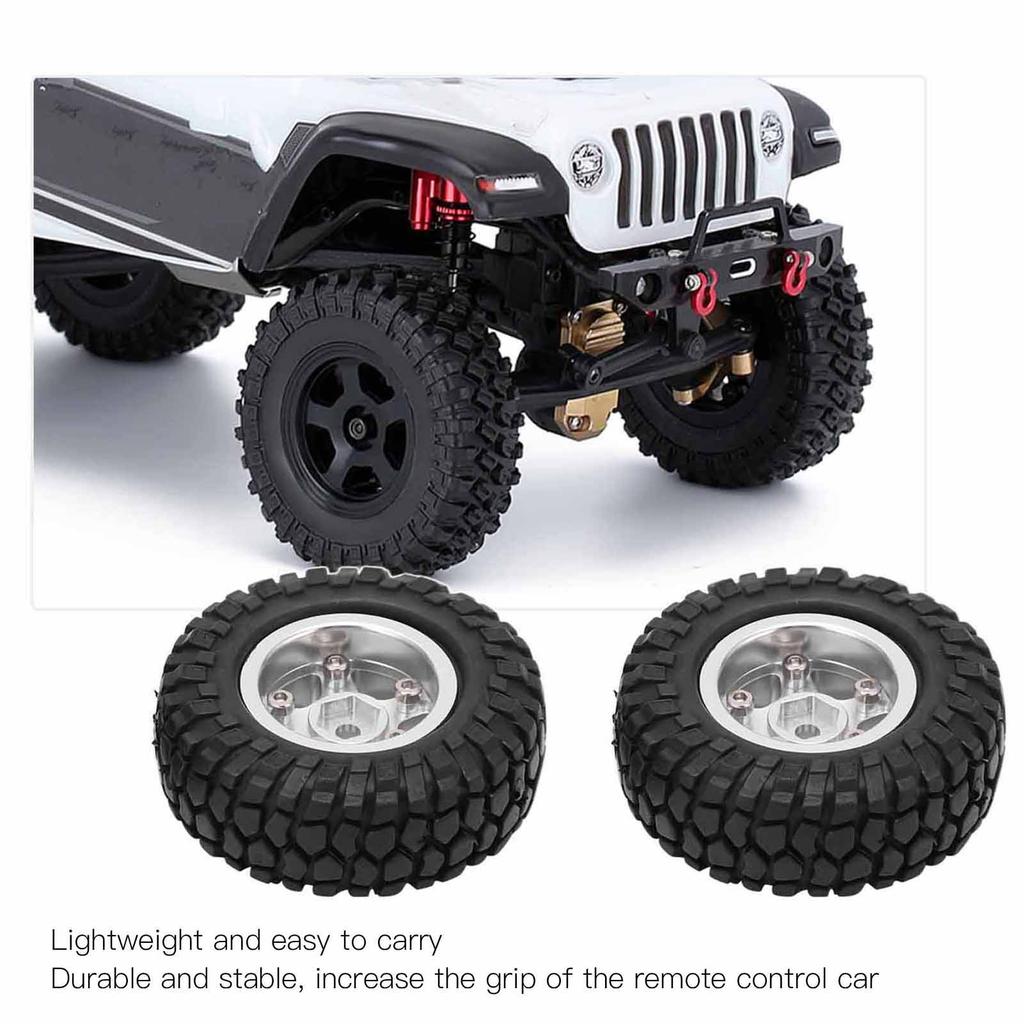 2Pcs RC Wheels Metal Remote Control Car Tires Replacement Parts for   SCX24 90081