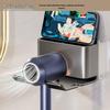 Wall-Mounted Hair Dryer Holder with Storage Shelf