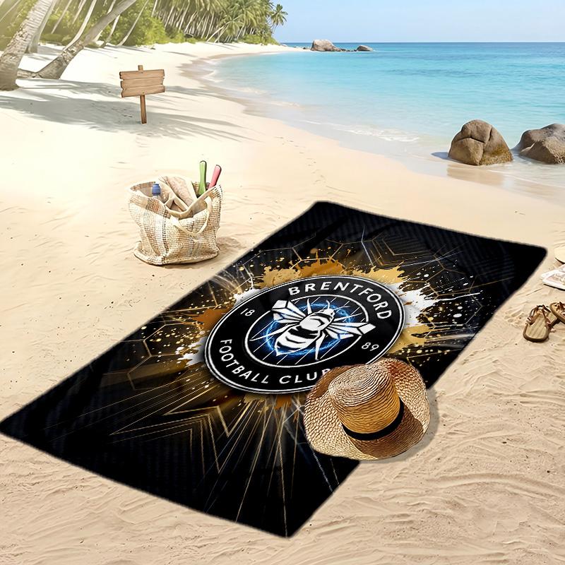 Brentford Football Print Beach Towel, Large Soft Quick Dry Towel for Beach Camping Swimming