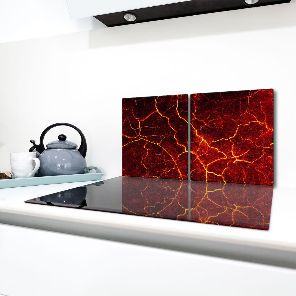 2x GLASS PROTECTIVE PLATE FOR STOVE 40x52 LAVA