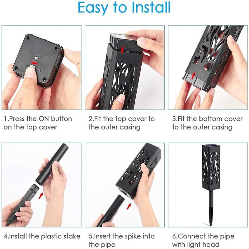 8 PCS Solar Garden Lights LED Solar Pathway Lights Outdoor Waterproof IP44 Landscape Lighting Christmas Garden Decor Lights for Outside Backyard