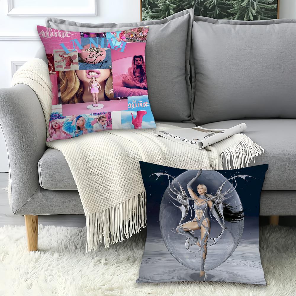 Spanish Singer L-Lolas Indigo Pillow Case Office Cushions Suitable For Sofa Car Bedroom Decorative Cushion Cover