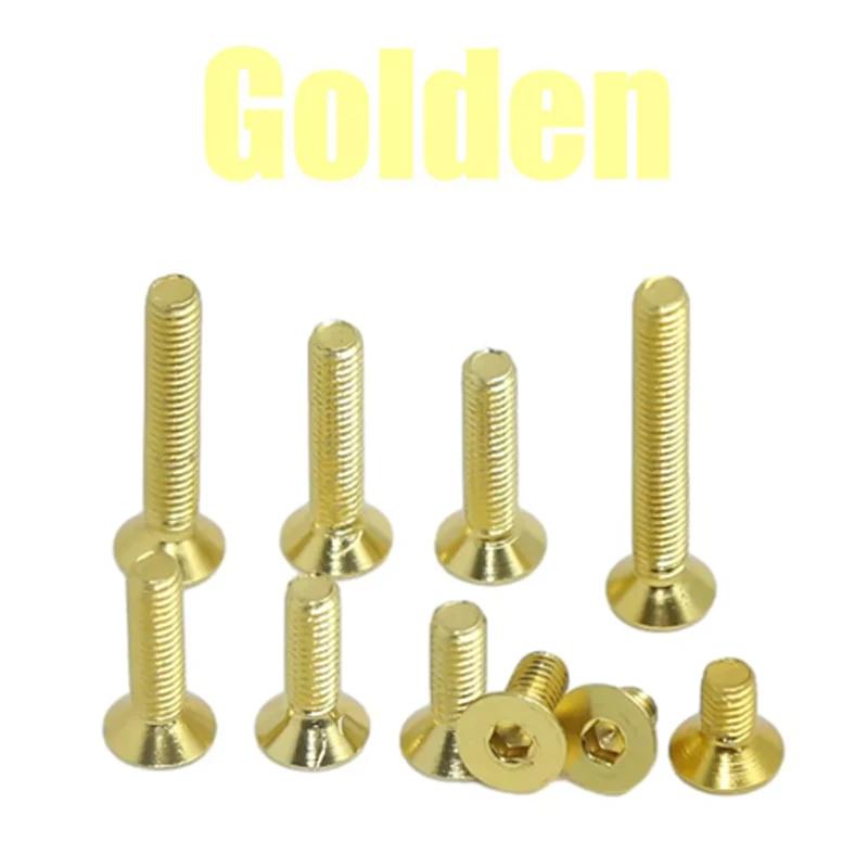 Hongtu M5 Anodized Colored Countersunk Screws6mm-30mm - 5Pcs 7075 Aluminum Alloy Allen Socket Bolts DIN7991 | DIY Model Supplies