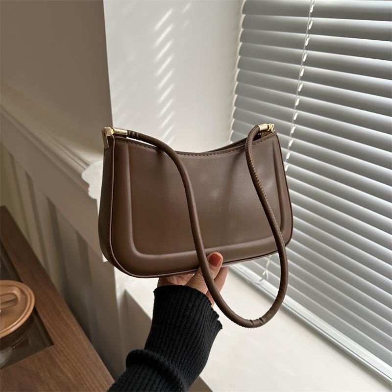 

2024 Trendy Retro Women s Handbags: Casual Solid Color Underarm Bags белый