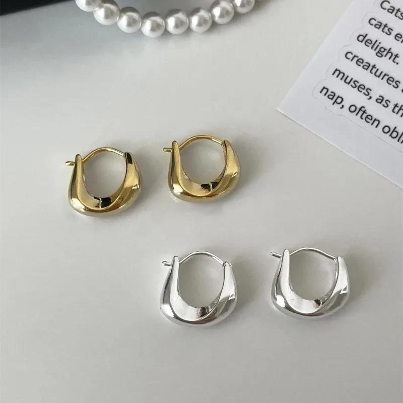 925 Silver Hoop Earrings for Women Fashion Versatile Round Circle Jewelry Gifts Prevent Allergy Sweet Girl