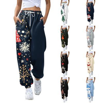 Women's Casual Fashion Sweatpants Christmas Printed Casual Pants
