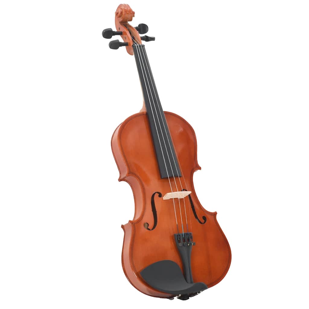 Violin Complete Set with Bow and Chin Rest Dark Wood Size 4 4
