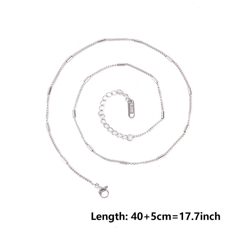 1/5/10PCS Wholesale Middle Cross Chain Necklaces For Women Men Simple Jewelry On The Neck Stainless Steel Chains Thin Girl Colar