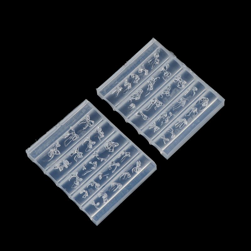 Bowknot Silicone Nail Art Molds 3D Multiple Ribbon Lace Bows Mould for Beauty Salon DIY Professional Nail Decoration