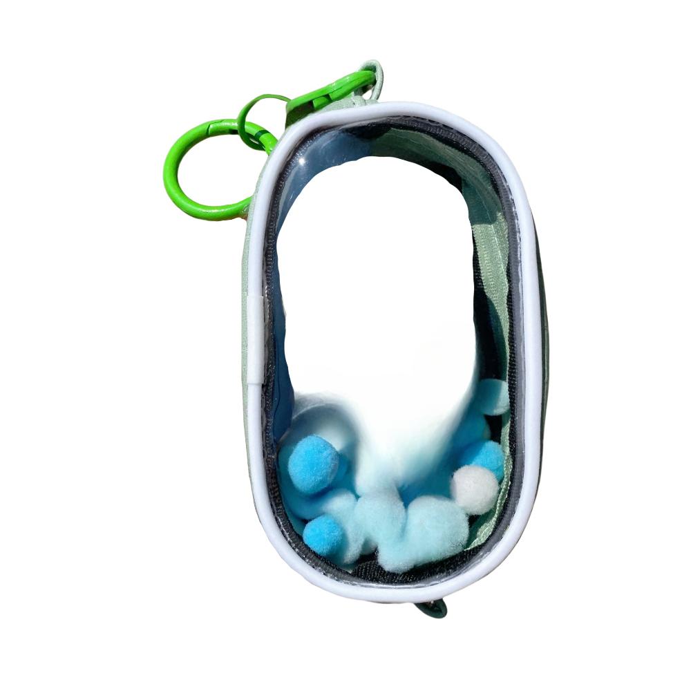 

Transparent Labubu Doll Display Box Storage Mini Doll Outdoor Pouch Girls Gifts Green S