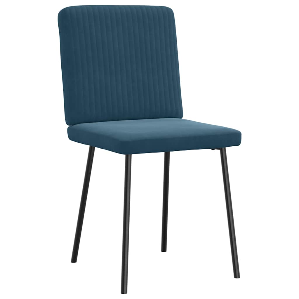 Dining Chairs 2 Pcs Blue Velvet