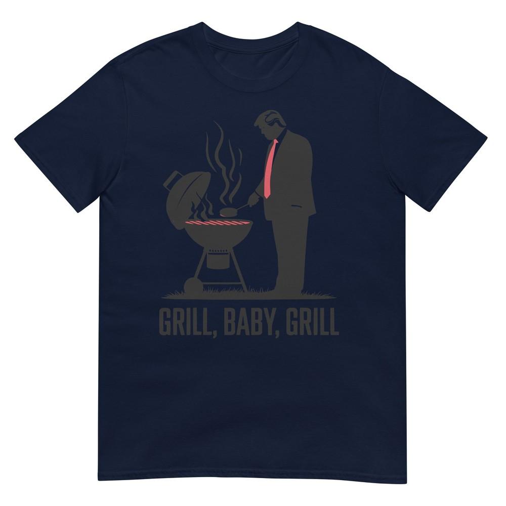Grill Baby Grill Funny Trump Silhouette 4th Of July Bbq TShirt S