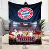 Bayern Munich Soccer Poster Customize Text Blanket Cozy Personalized Blanket Comfortable Suitable for Home Decor Sofa Chair Picnics