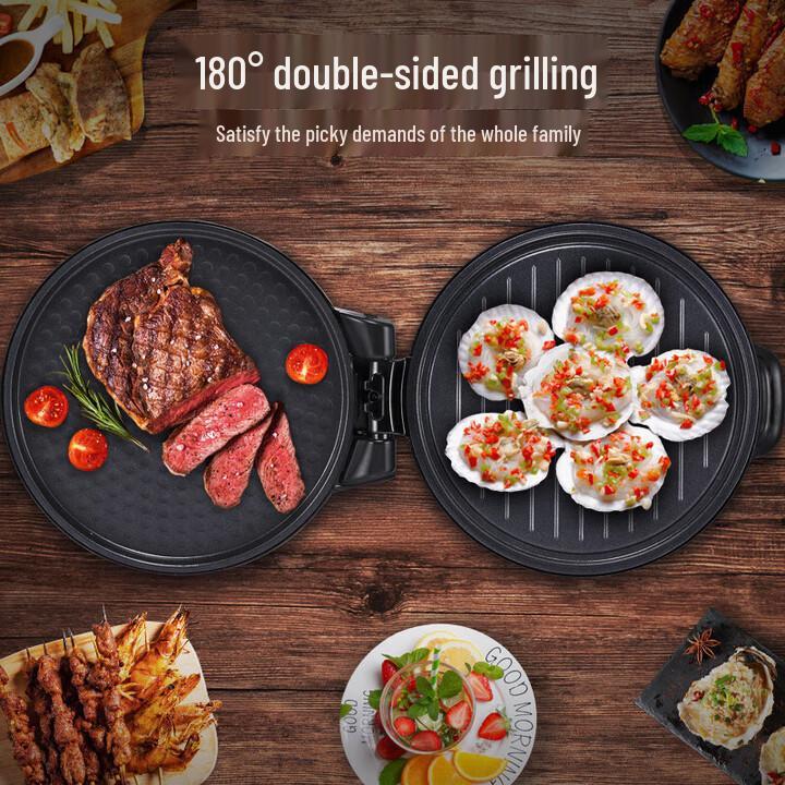 American Electric Griddle: Double-Sided Grill, Roaster & Pancake Maker with One-Button Start, Mechanical Version.