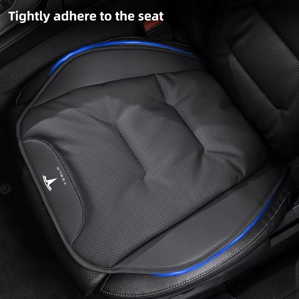 AMJ1 Car Seat Cushion Cover For Tesla Model 3 S X Y Juniper Cybertruck Breathable Nappa Leather Seat Protection Pad Car Accessories