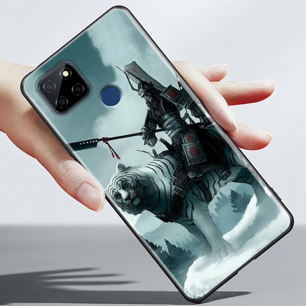 Red Sun Japanese Samurai Demon Art Anime Case For Realme C21Y C21 C25 C20 C15 C12 C11 C1 GT Master Neo Neo2 5G Funda Capa  Cases
