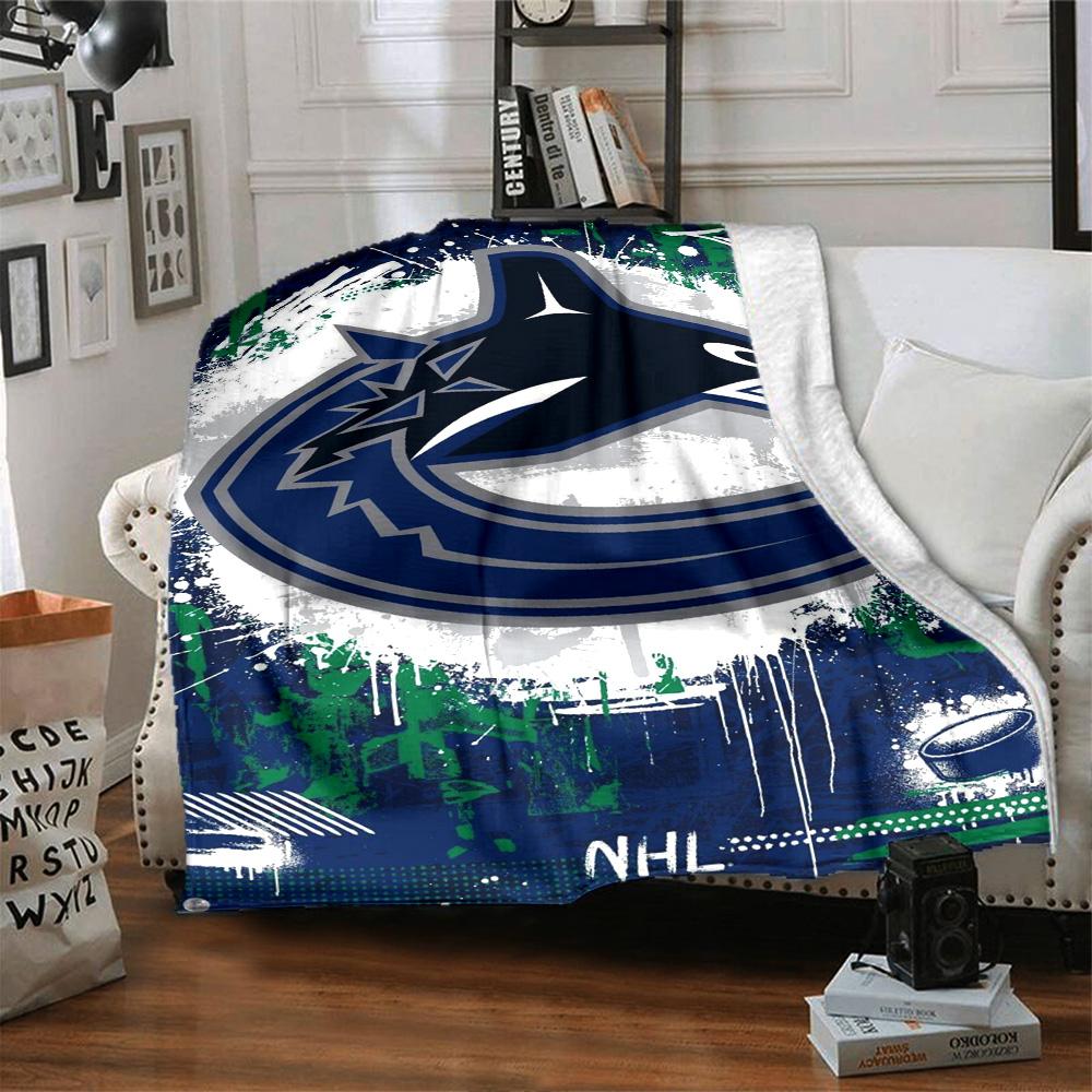 VANCOUVER CANUCKS Print Flannel Blanket High Quality Warm Comfortable Cover for All Seasons Perfect for Gifts Home Decor