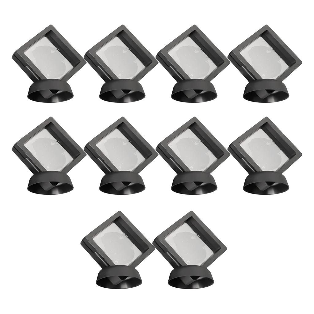 5/10pcs 3D Floating Frame Jewelry Ring Coin Display Stand Holder Storage Box Household Floating Storage Box With Plastic Frame