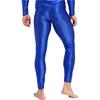 Herren Unifarbene Leggings Elastischer Bund Glänzendes Finish Skinny Hosen Fitness Training Laufen Yoga Übung