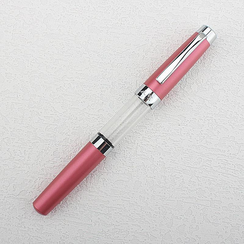 Large Capacity Transparent Fountain Pen with Push-Type Ink Converter for Students and Business Calligraphy