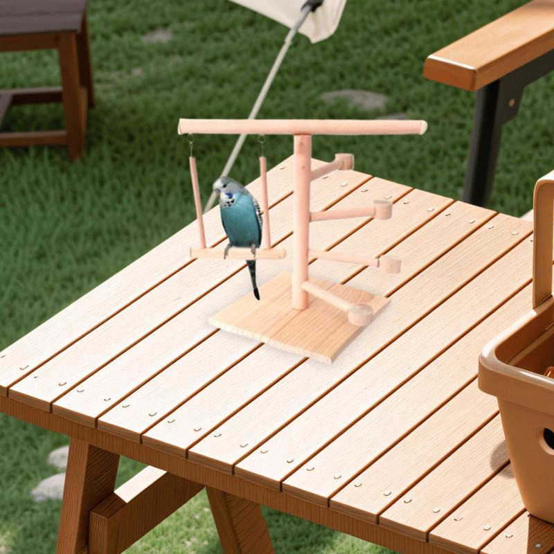 

Bird Play Stand Safe Wooden Parrot Stand Cockatiel Toys Multifunctional Natural Bird Perch Cage Accessories For Cockatoos China Mainland