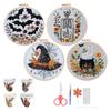 M-Modern-Gothic Embroidery Starter-Kits(4 Sets), Halloween Embroidery Kit, Cross-Stitch Kit For Beginners