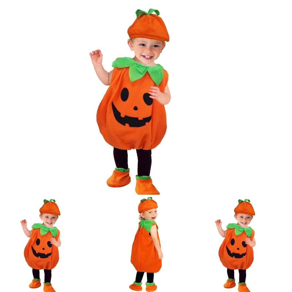 Vibrant Orange Pumpkin Fancy Dress For Children Halloween Celebration Events