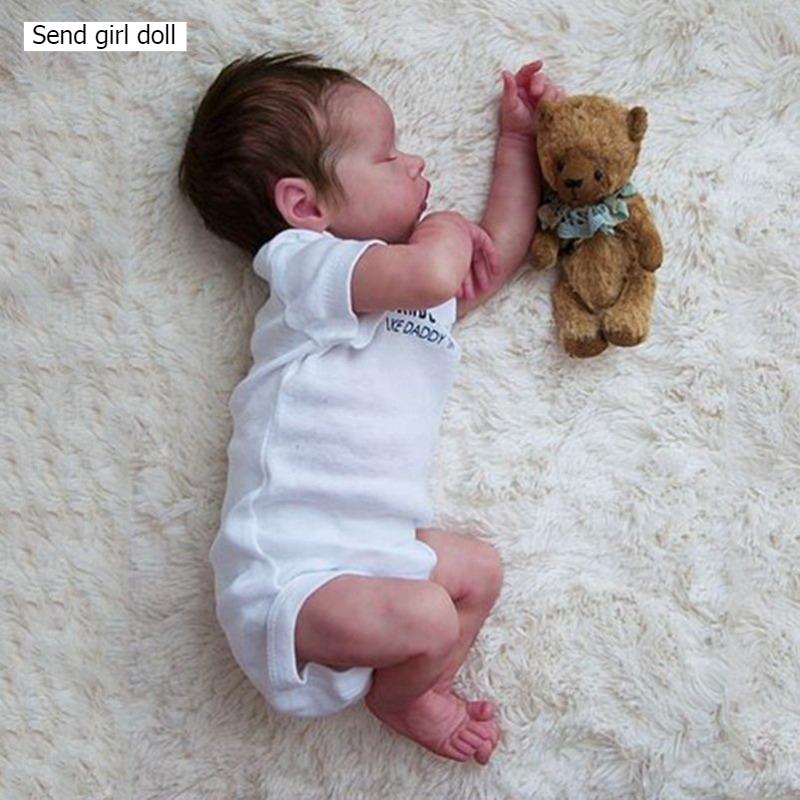 Реалистичные куклы-реборн 46 см БЛИЗНЕЦ B Силиконовое тело-симуляция Кукла-мальчик Живой Спящий Новорожденный Куклы-девочки для детей Рождественские подарки girl doll