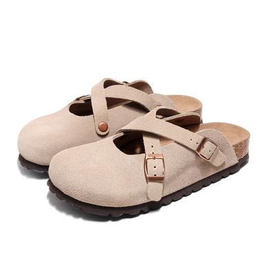 Women's Mules Ladies Clogs Suede Flip Flops Closed Craft Leather Slipper Trend