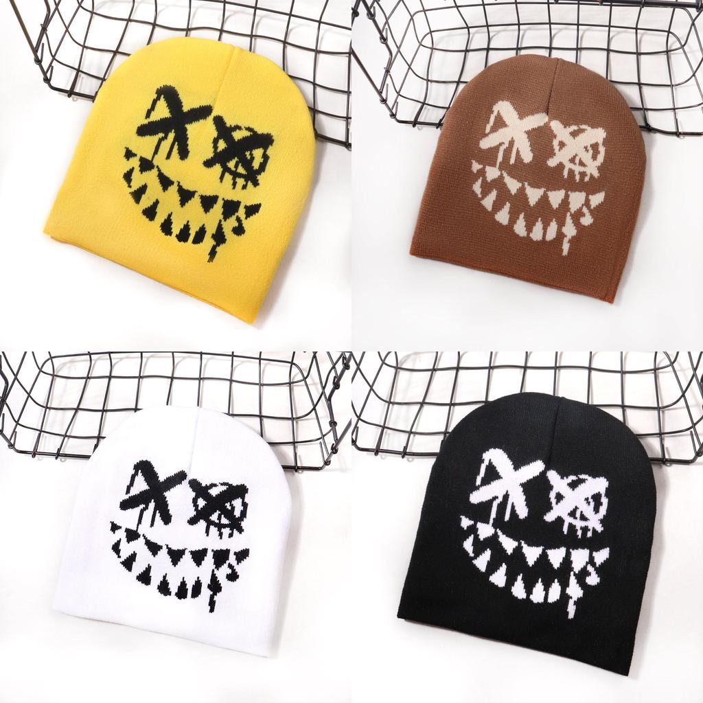 Halloween Kürbis Totenkopf Strickmütze Für Streetwear Und Lässige Winterwärme