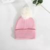 Plush Solid Color Ball Knitted Cap Breathable For Fall Season Gift Fashion