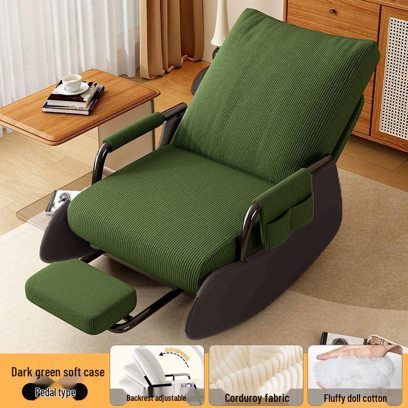 Nordic Rocking Recliner: Comfortable Single Lounge Chair for Living Room, Bedroom, Patio, or Balcony.