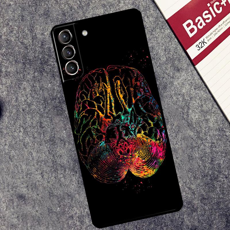 Human Heart Brain Lungs Case For Samsung Galaxy S24 S26 Ultra S10 S20 S21 S22 S23 Plus S25 FE S25 Ultra Cover Coque