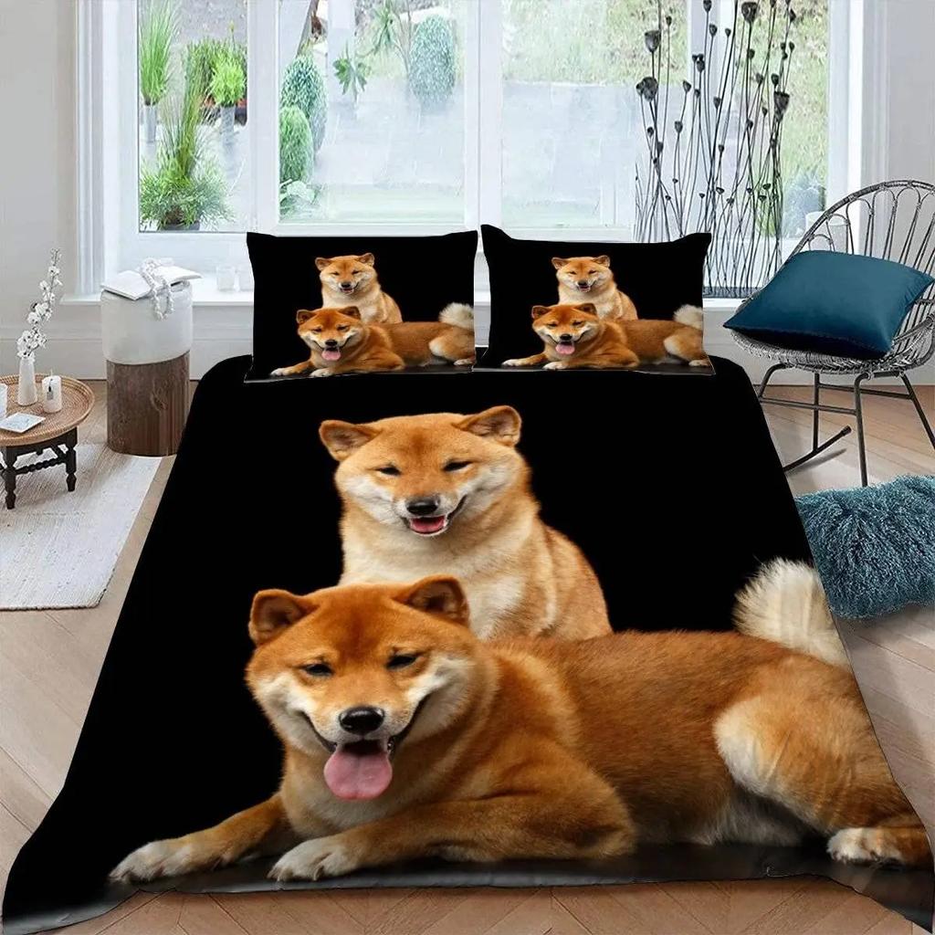 Dogs Duvet Cover Set Cute Animal Bedding Set Microfiber Bernese Mountain Dog Comforter Cover Twin Full Size For Kids Teens Boys