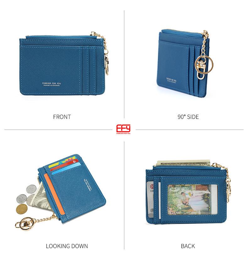 Ultra-Thin Anti-Theft Zipper Card Holder Wallet - Portable & Secure.