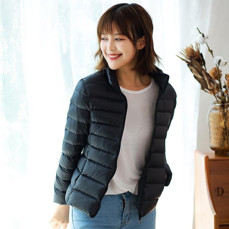 New Light and Thin Down Jacket Women's Short Hooded Stand-up Collar Light and Slim Outdoor Thin Large Size Women's Jacket