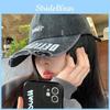 Elegant Black Wide Brim Baseball Cap Distressed Look For Men And Women Trendy Fashion Accessory