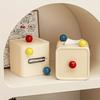 Chic Cream-Style Tissue Box with Colorful Balls - Square Plastic Holder for Bathroom, Living Room & Vanity Countertop Decor
