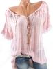2020 Women's Summer Sheer Off-Shoulder Short-Sleeve Top