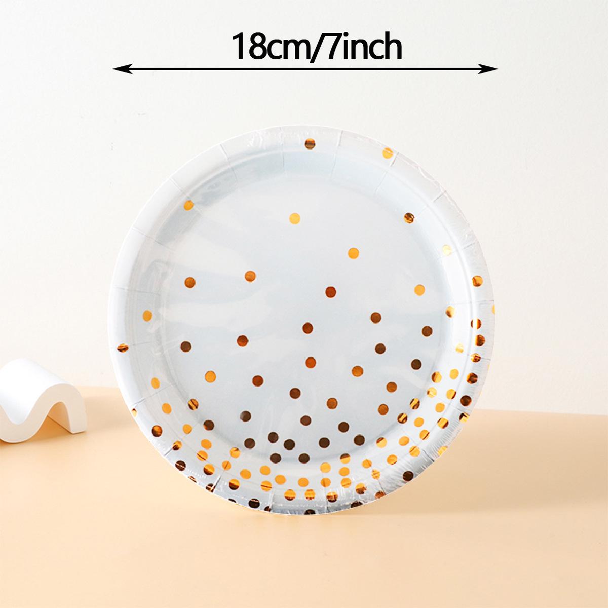 White Hot Stamping Birthday Party Supplies - Disposable Tableware Set