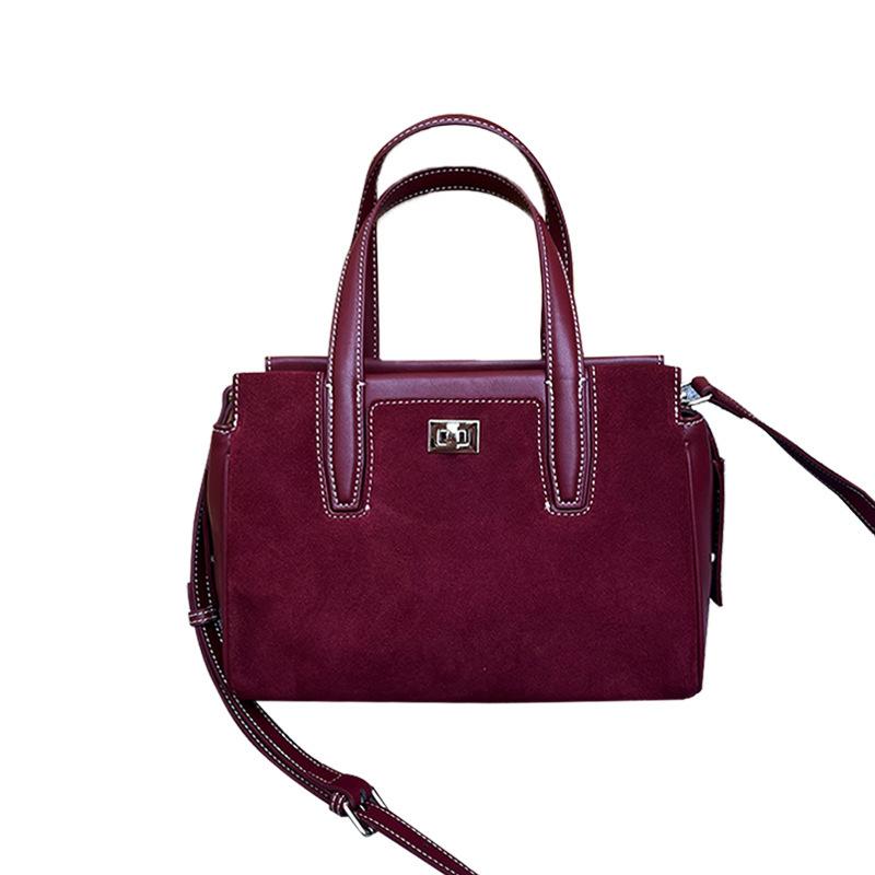 Leather women's bags autumn and winter new bags retro matte first layer cowhide commuting versatile single shoulder messenger bag women