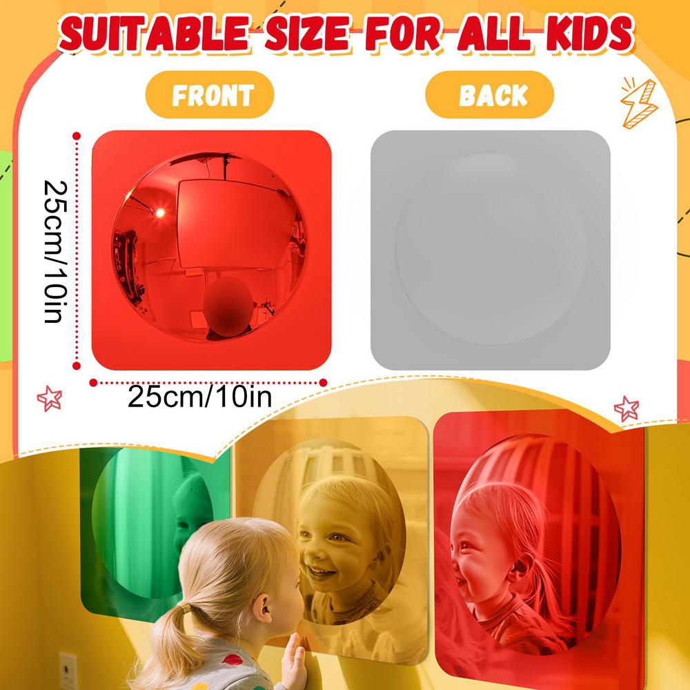 Bubble Sensory Mirror 3-Piece Interactive Stimulation Toys Acrylic Bubble Mirror Sensory Toys for Feelings Exploration Tactile