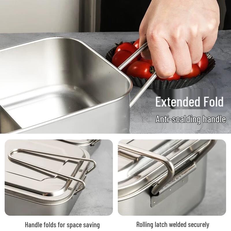 SikaiZhuo 304 Stainless Steel Partitioned Bento Lunch Box