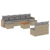 VidaXL Garden Lounge Set with Cushions 10 Pcs Beige Braided Resin 3224323