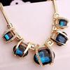 Mote kvinner Crystal anheng Golden Chain Choker Beauty Statement Bib Halskjede