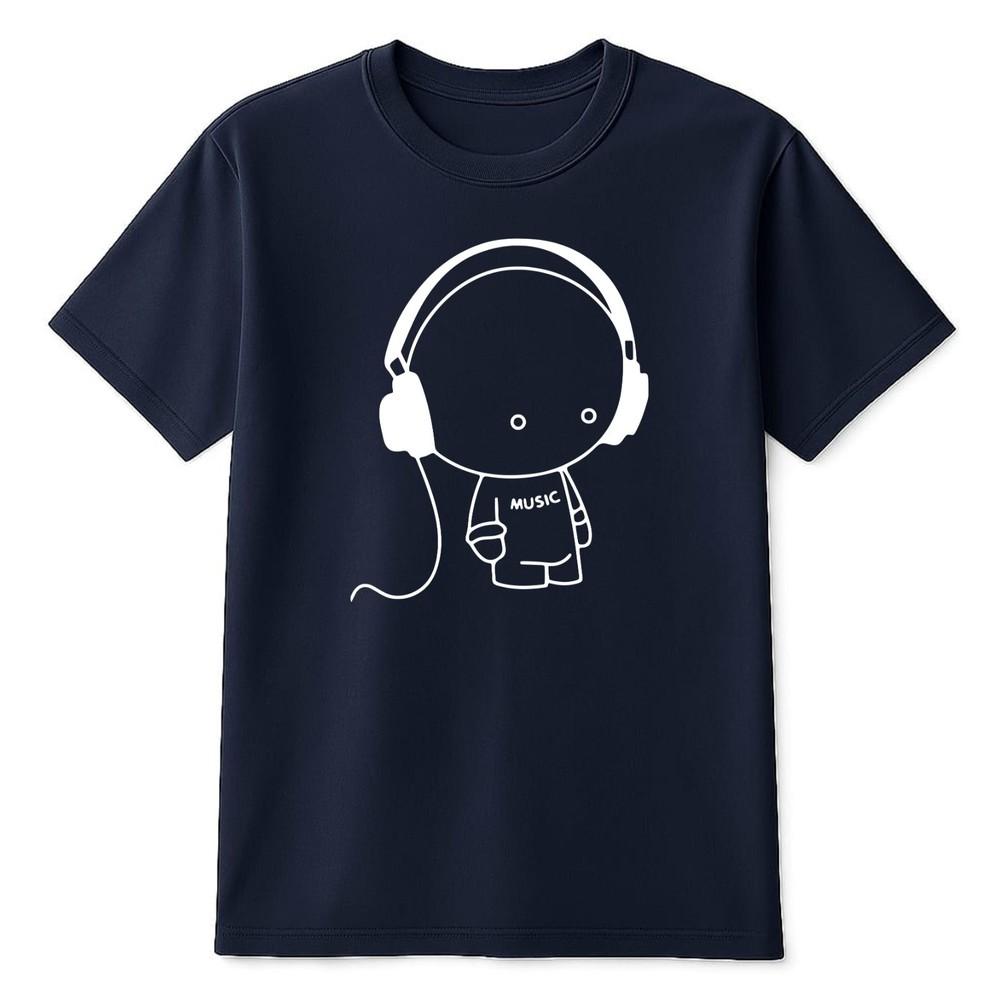 Boy Headphones TShirt Funny Cartoon Boy Music Fan Gifts Shirt New Fashion Idea S