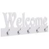 Day and Night - Day and Night WELCOME Wall Coat Rack White 74x29.5 Cm