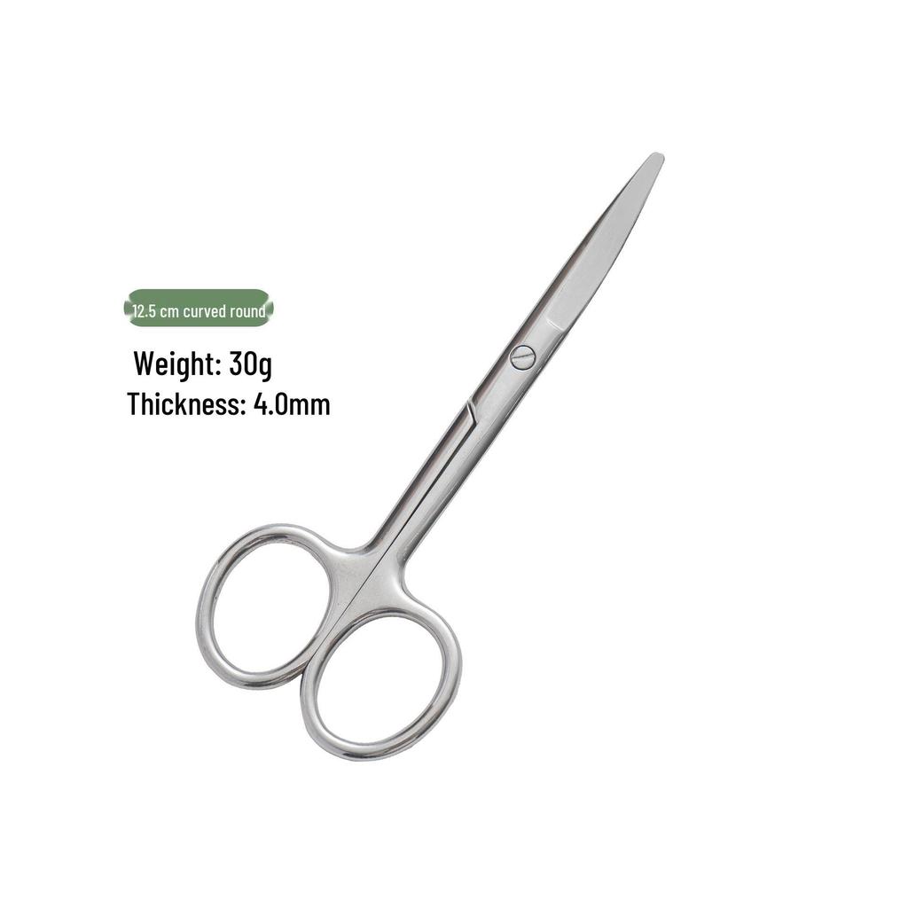 14cm Stainless Steel Curved & Straight Thickened Scissors for Lab, Beauty, Suture, and Gauze